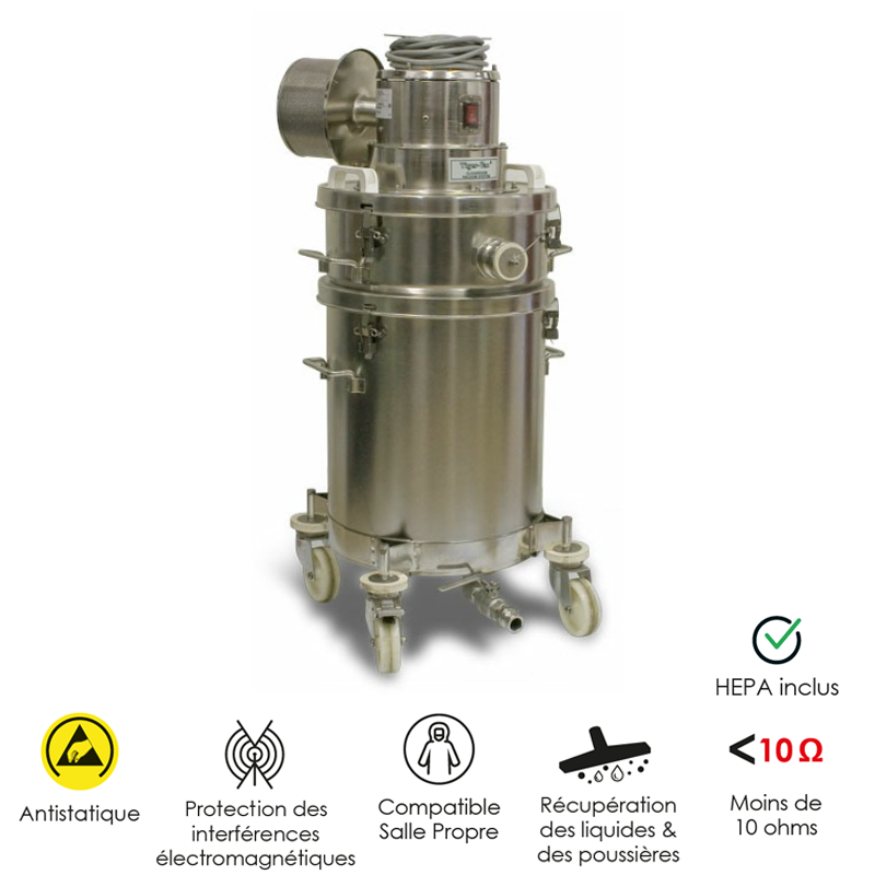 Aspirateur salle propre (poussières & liquides) CWR 10 (PHARMA)
