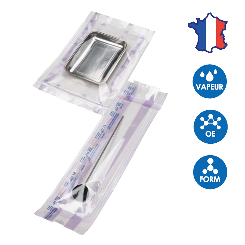 Sachets & gaines de stérilisation avec face poreuse en papier médical BOP® TI à soufflets