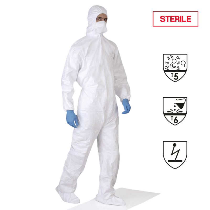 Combinaison irradiée intégrale en Tyvek® avec liens
