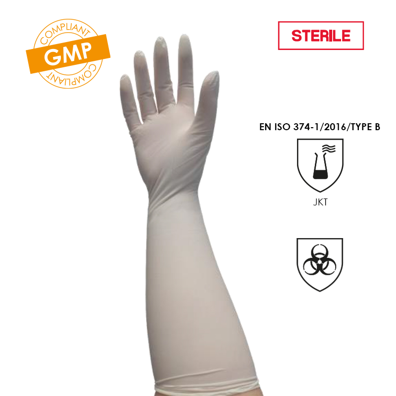 Gants cleanroom stériles en nitrile CleanView® 16"