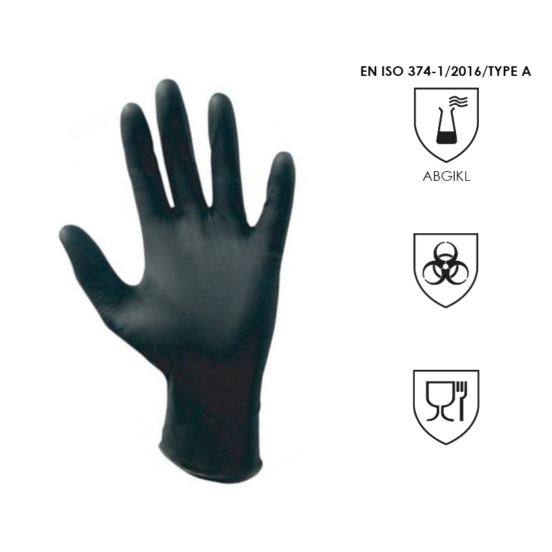 NITRYL DERM BLACK 10" Boxed Nitrile Gloves