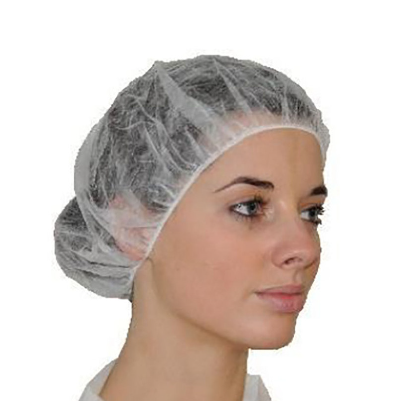 Round White or Green Polypropylene Bouffant Cap
