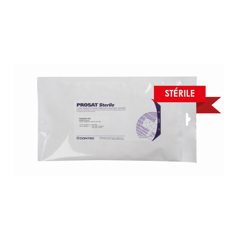 Contec® Prosat IPA STERILE Low Endotoxin 30.5x30.5 Pre-Saturated Wipes