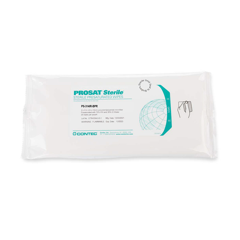 Lingettes Pré-saturées IPA Prosat PI microfibre Contec®