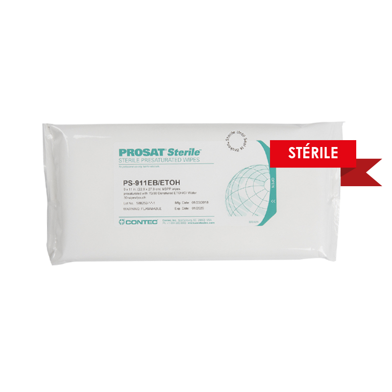 Lingettes Pré-saturées Ethanol Prosat 911 STÉRILE Contec®