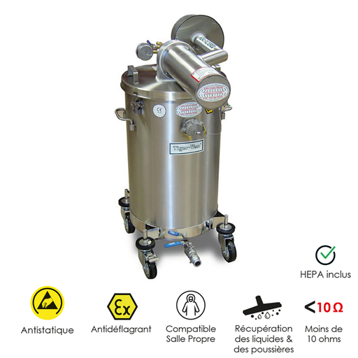 [WEB-TIG110269] Aspirateur ATEX cat.2 salle propre SS-10/15 (4W)