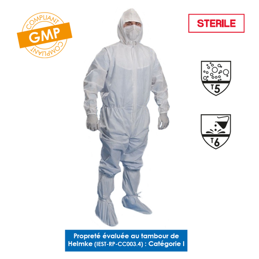 [WEB-KIM8880S] Combinaison stérile à col en SMS KIMTECH® A5
