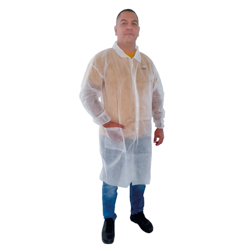 [WEB-HBISFBP] Blouse en polypropylène à pressions avec poches CleanView®