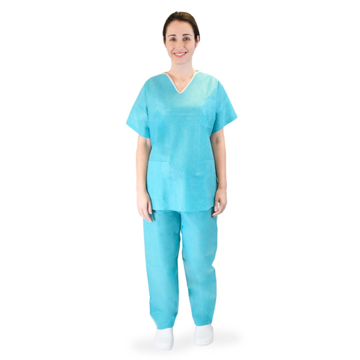 [WEB-NEWPYM22VT] Green SMS Scrub Suit
