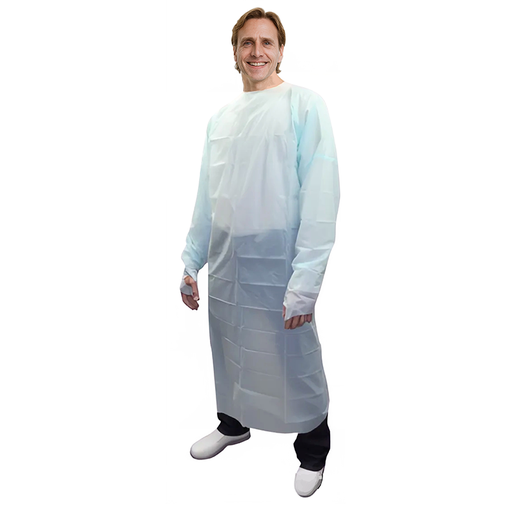 [WEB-HOP50656] Tablier en polyéthyène corps et bras bleu
