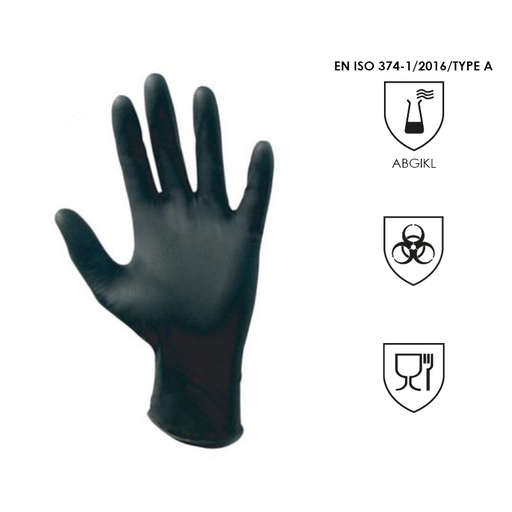 [WEB-NACG570B] NITRYL DERM BLACK 10" Boxed Nitrile Gloves