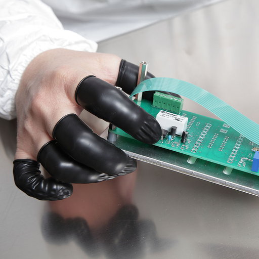 [WEB-CALFB01] CleanView® Black Antistatic Latex Finger Cots