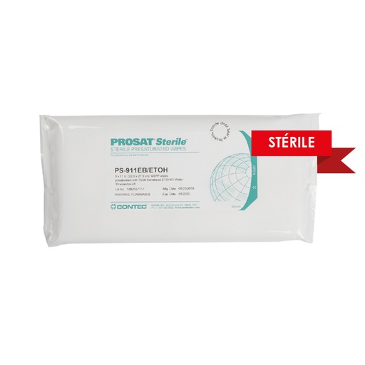 [WEB-CTCPS911-EBETOHS] Lingettes Pré-saturées Ethanol Prosat 911 STÉRILE Contec®